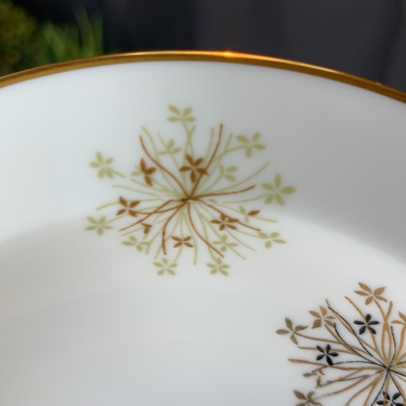 Set of 8 vintage MCM Noritake black and gold SNOWFLAKE 6934 berry bowl - Picture 6 of 8